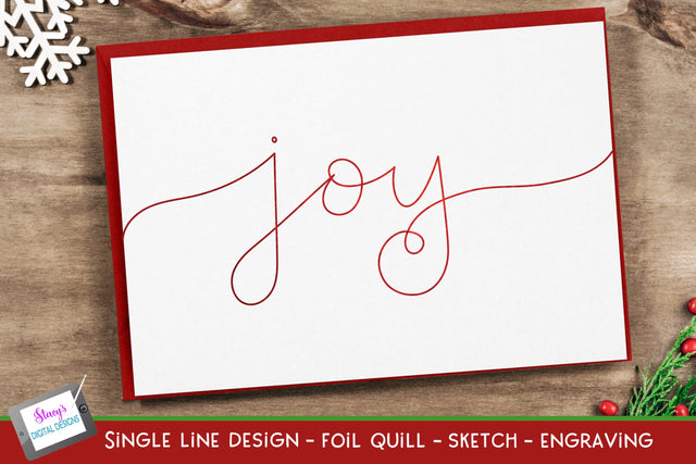 Single Line Joy | Foil Quill Christmas | Sketch | Engraving SVG Stacy's Digital Designs 