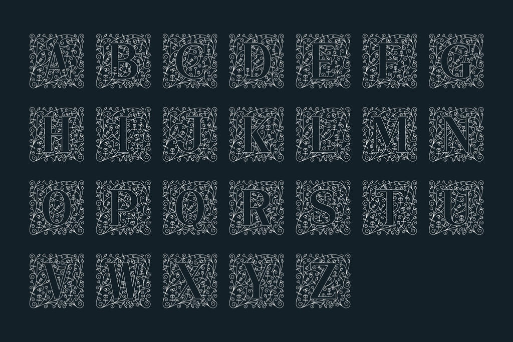 Single Line Monogram A to Z SVG For Foil Quill - So Fontsy