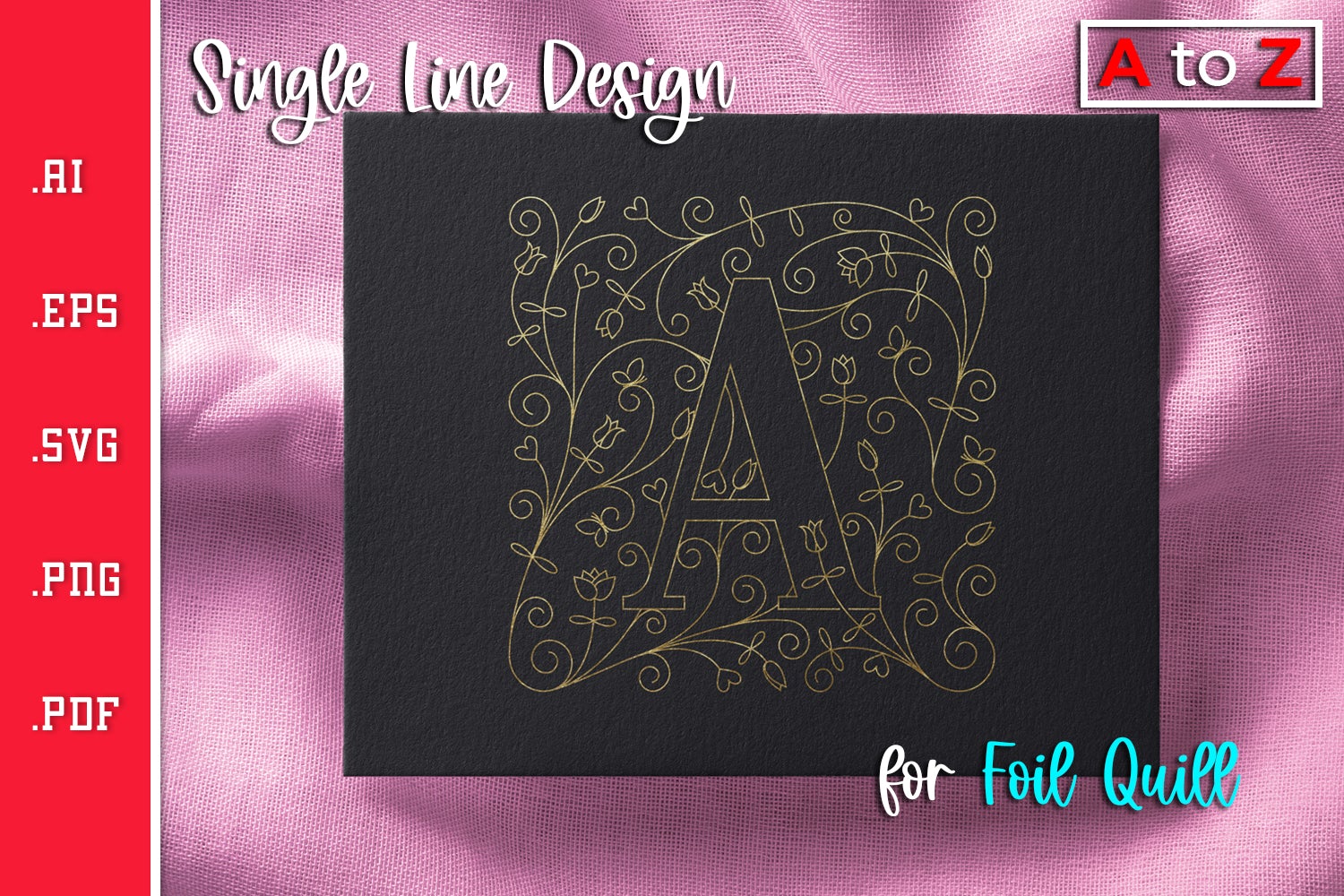 Single Line Monogram A to Z SVG For Foil Quill - So Fontsy