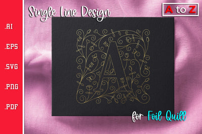 Single Line Monogram A to Z SVG For Foil Quill SVG Slim Studio 