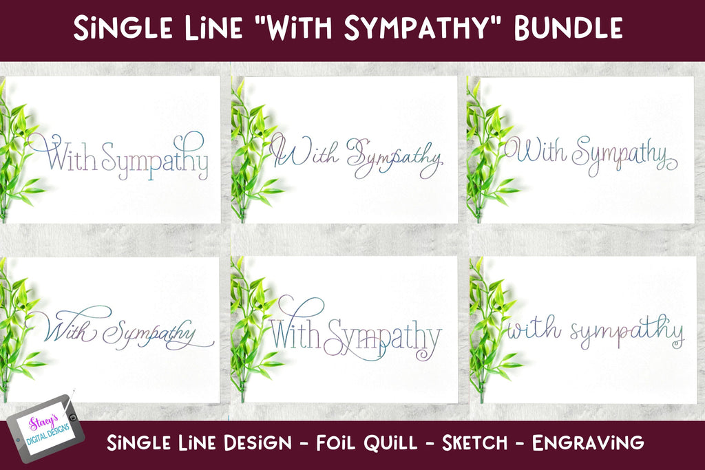 Single Line Sentiment Bundle | Single Line Greeting Card SVG - So Fontsy