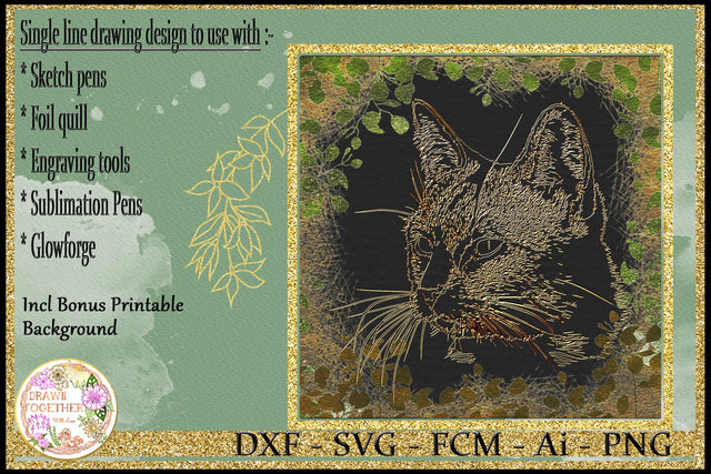 Single line Sketch - Cats Face Sketch DESIGN DrawnTogether with love 