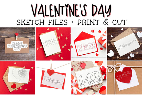 Single Line Sketch Files | Valentine's Design Bundle Sketch DESIGN So Fontsy Design Shop 