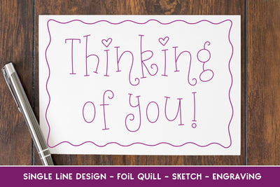 Single Line Thinking of You Design | Foil Quill | Sketch | Engraving SVG Stacy's Digital Designs 