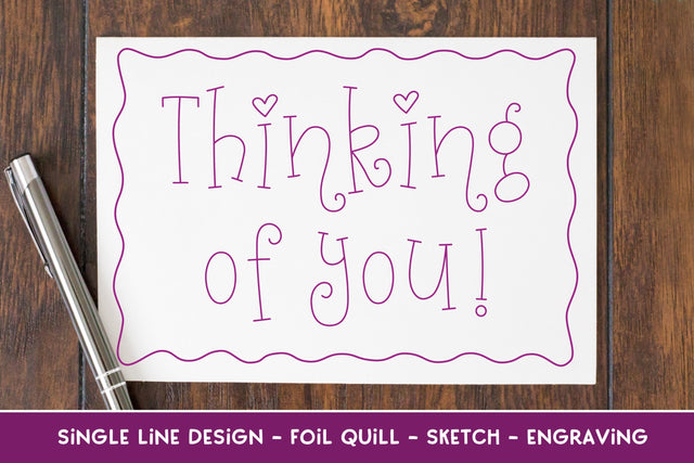 Single Line Thinking of You Design | Foil Quill | Sketch | Engraving SVG Stacy's Digital Designs 
