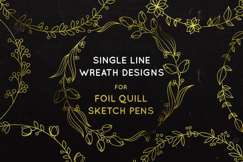 Single Line Wreath Design Bundle for Foil Quill | Sketch Pens Sketch Illuztrate 