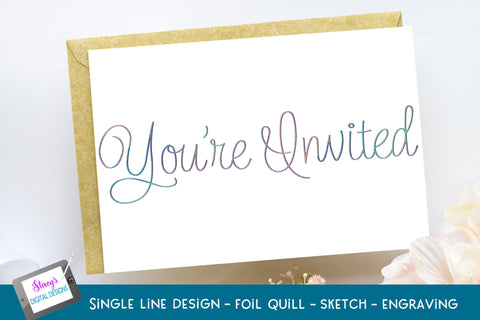 Single Line You're Invited Bundle | Single Line Invitations SVG Stacy's Digital Designs 