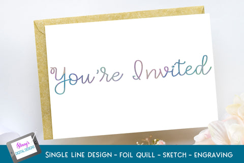 Single Line You're Invited Bundle | Single Line Invitations SVG Stacy's Digital Designs 