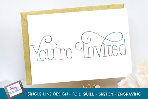 Single Line You're Invited Bundle | Single Line Invitations SVG Stacy's Digital Designs 