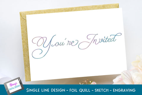 Single Line You're Invited Bundle | Single Line Invitations SVG Stacy's Digital Designs 