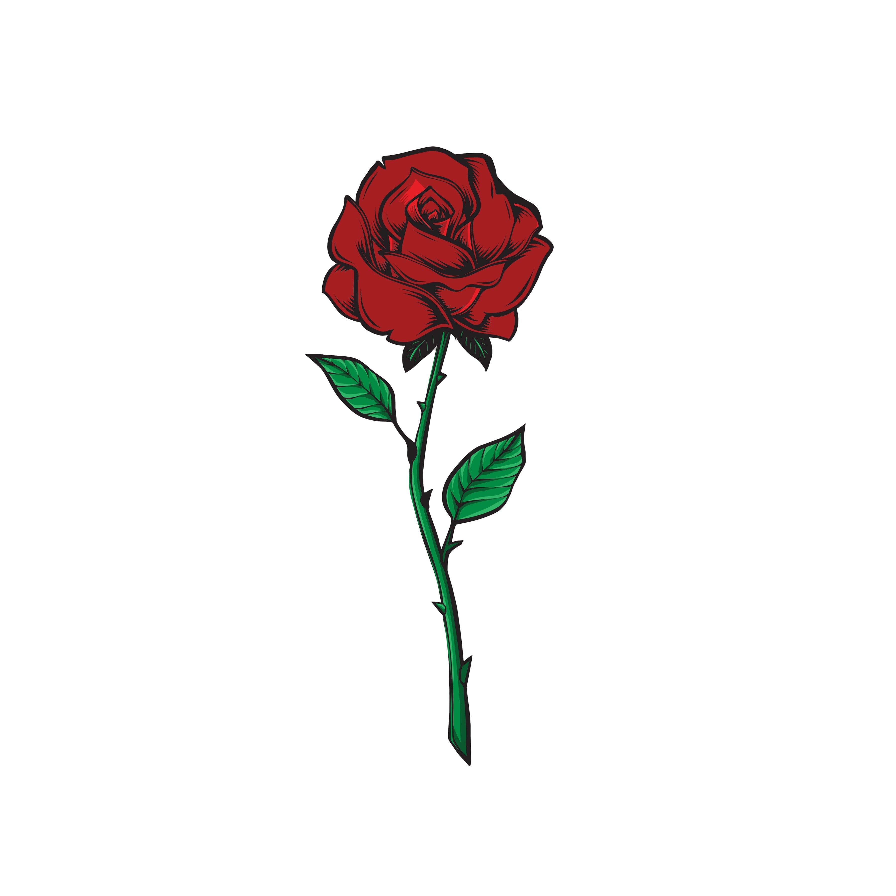 Long Stem Rose SVG cut file at