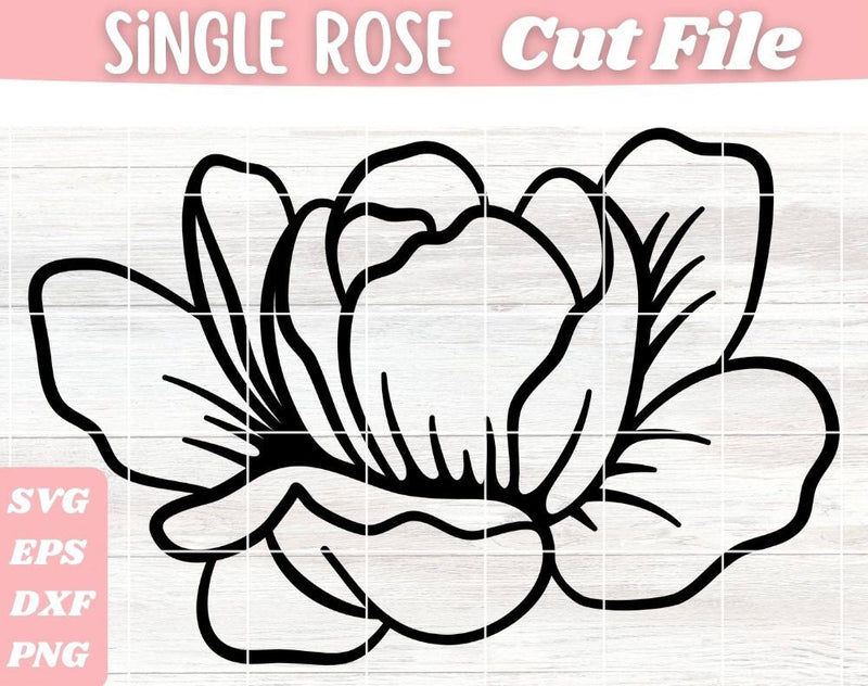 Single Rose Flower SVG Cut File SVG Apple Grove Designs 