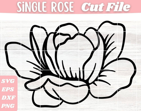 SINGLE ROSE SVG cut file at