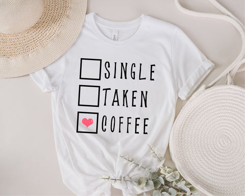 Single Taken Coffee svg, Single, Taken, Hangry PNG SVG, Valentine svg, Valentine's Day Sublimation, be mine Valentine, coffee lover svg, png SVG Fauz 