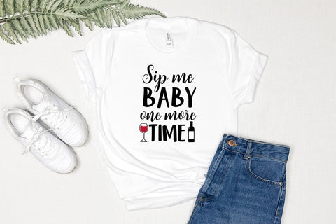 Sip me baby one more time. Funny wine quote SVG. Bar sign SVG LaBelezoka 