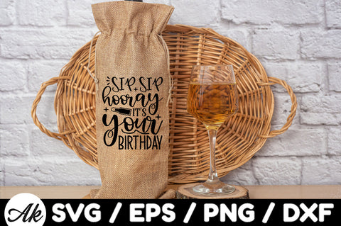 Sip sip hooray its your birthday Bag SVG SVG akazaddesign 