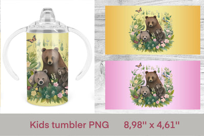 Sippy bear tumbler sublimation| Bear kids tumbler Sublimation Svetana Studio 