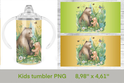 Sippy cup bear tumbler | Bear kids tumbler Sublimation Svetana Studio 
