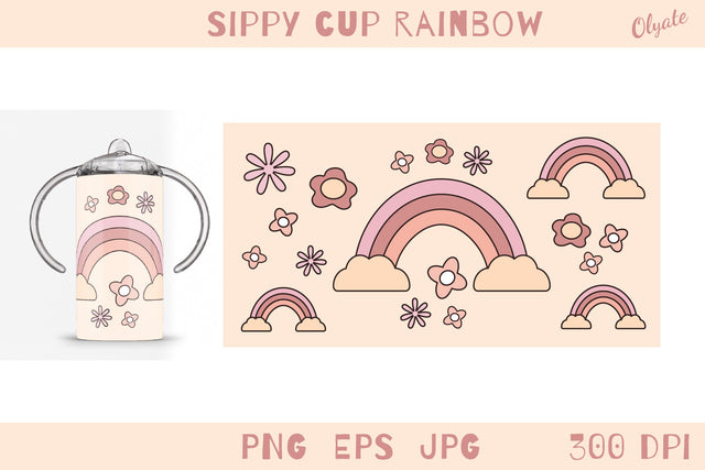 Sippy Cup Rainbow. Sippy Cup Sublimation. Kids Cup SVG Olga Terlyanskaya 