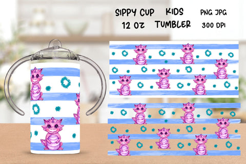 Sippy Cup Sublimation. 12 oz Sippy Kids Tumbler Wrap. Sublimation Samaha Design 
