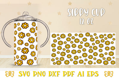 Sippy Cup Sublimation. 12 oz Sippy Kids Tumbler wrap. SVG Samaha Design 