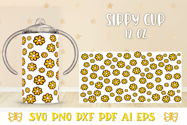 Sippy Cup Sublimation. 12 oz Sippy Kids Tumbler wrap. SVG Samaha Design 