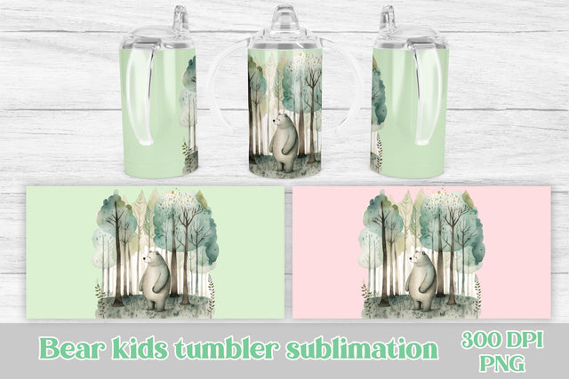 Sippy cup sublimation | Bear kids tumbler Sublimation Svetana Studio 