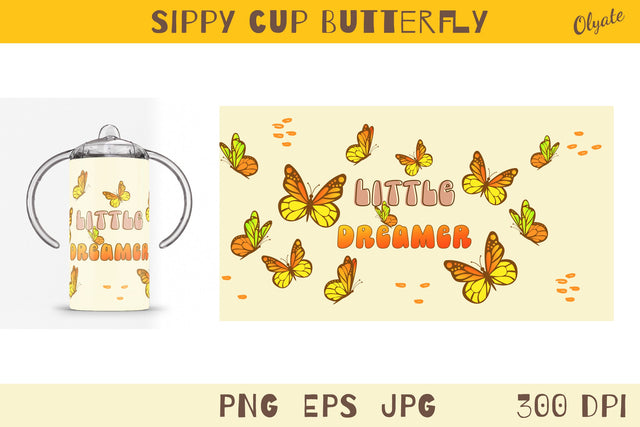 Sippy Cup Sublimation. Sippy Cup Butterfly. Kids Cup SVG Olga Terlyanskaya 