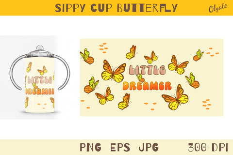 Sippy Cup Sublimation. Sippy Cup Butterfly. Kids Cup SVG Olga Terlyanskaya 