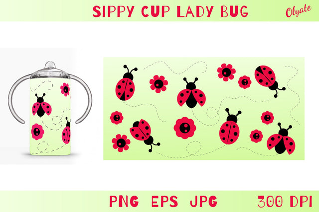 Sippy Cup Sublimation. Sippy Cup designs. Sippy Cup Lady Bug SVG Olga Terlyanskaya 