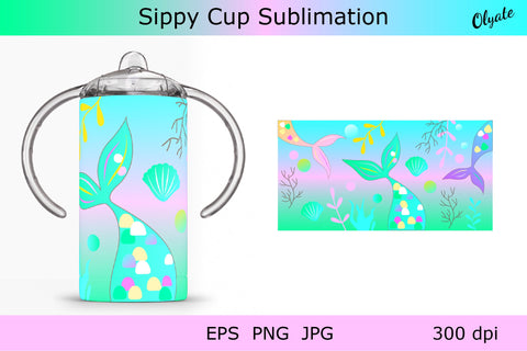 Sippy Cup Sublimation. Sippy Cup designs. Sippy Cup Mermaid SVG Olga Terlyanskaya 