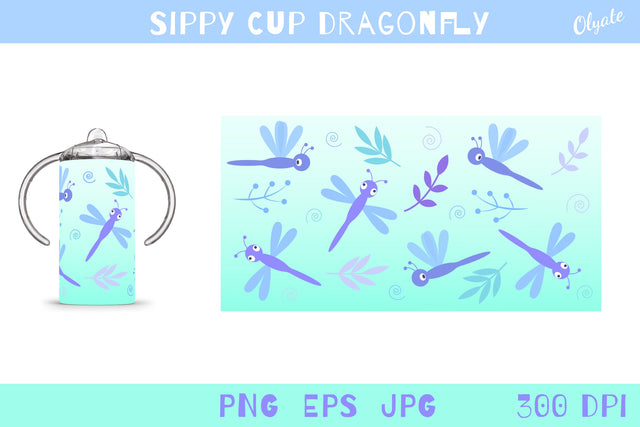 Sippy Cup Sublimation. Sippy Cup Dragonfly. Sippy Cup SVG Olga Terlyanskaya 