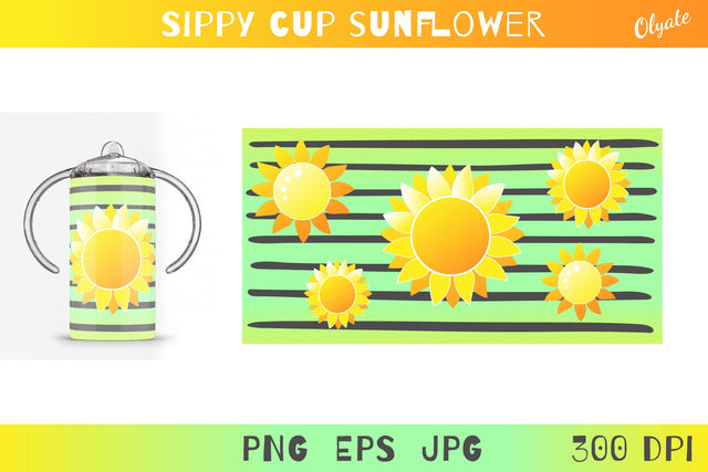 Sippy Cup Sublimation. Sippy Cup Sunflower PNG SVG Olga Terlyanskaya 