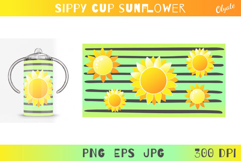 Sippy Cup Sublimation. Sippy Cup Sunflower PNG SVG Olga Terlyanskaya 