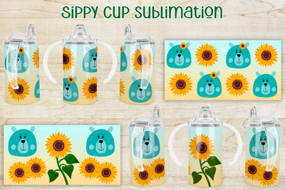 Sippy cup sublimation | Sippy tumbler bear Sublimation Svetana Studio 