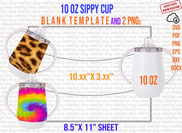 Sippy Cup Svg, Sippy Cup 10oz Template, Tumbler Template, Wrap, sublimation Cricut and Silhouette instant download Png, Pdf, Eps, Dxf, Docx SVG 1966digi 