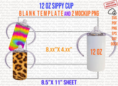 Sippy Cup Svg, Sippy Cup Template, Sippy Svg, 12 oz Wrap sublimation Template Cricut and Silhouette instant download Png Pdf Eps Dxf Docx SVG 1966digi 