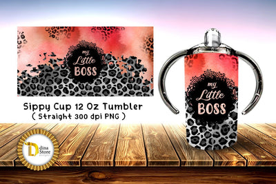 Sippy Cup Tumbler my little boss Sublimation Dina.store4art 