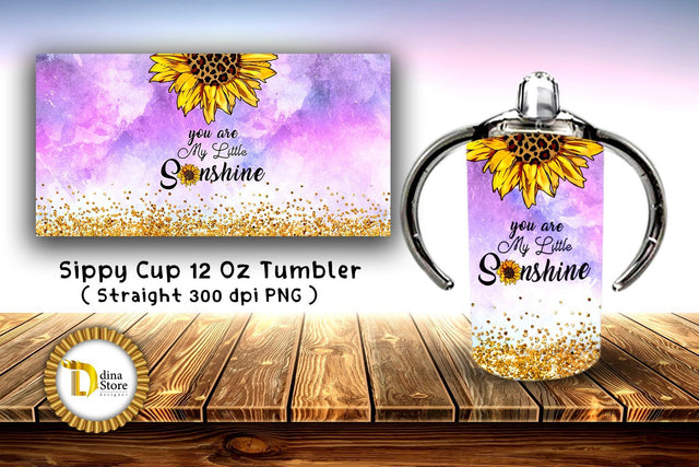Sippy Cup Tumbler- you are my little sunshine Sublimation Dina.store4art 