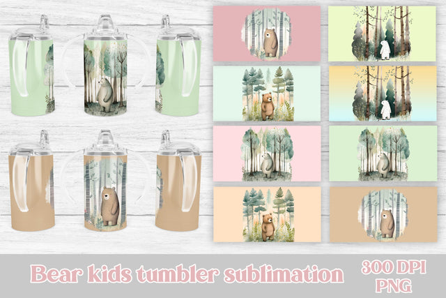 Sippy tumbler sublimation bundle | Bear kids tumbler Sublimation Svetana Studio 