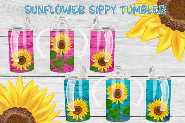 Sippy tumbler sublimation | Sunflower sippy cup tumbler Sublimation Svetana Studio 