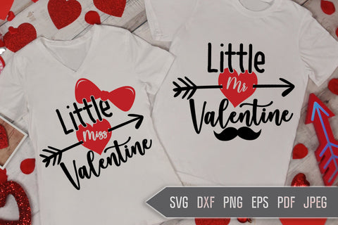 Sister And Brother Valentine Svg. Little Miss Valentine And Little Mr Valentine Svg. Matching Siblings Valentine Shirts Svg. Dxf, Eps, Png SVG Mint And Beer Creations 