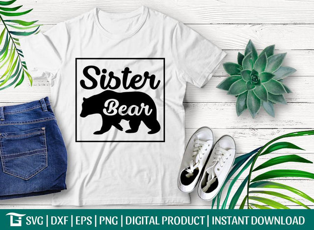 Sister Bear Svg Cut File, Mama Bear Svg, PapaBear Svg, Little Bear Svg, Bear Mom Svg, Forest Svg, Mountain Svg, Tshirt Design, SVG ETC Craft 