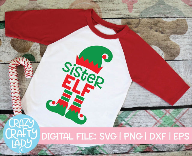 Sister Elf | Christmas SVG Cut File SVG Crazy Crafty Lady Co. 