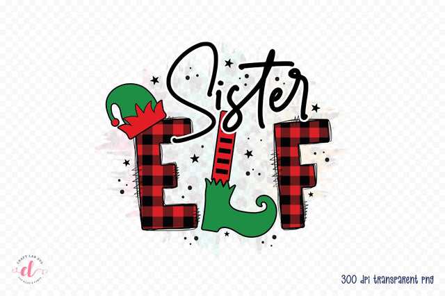 Sister Elf PNG | Kids Christmas Sublimation Sublimation CraftLabSVG 