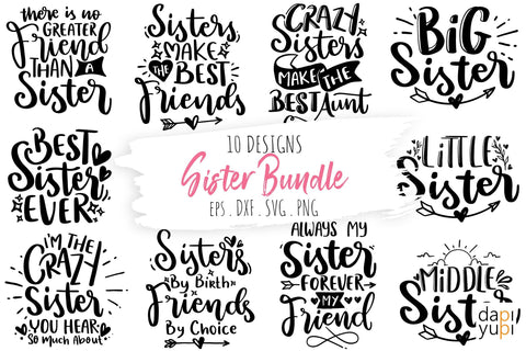 Sister Quotes SVG Bundle, Sister SVG SVG dapiyupi store 