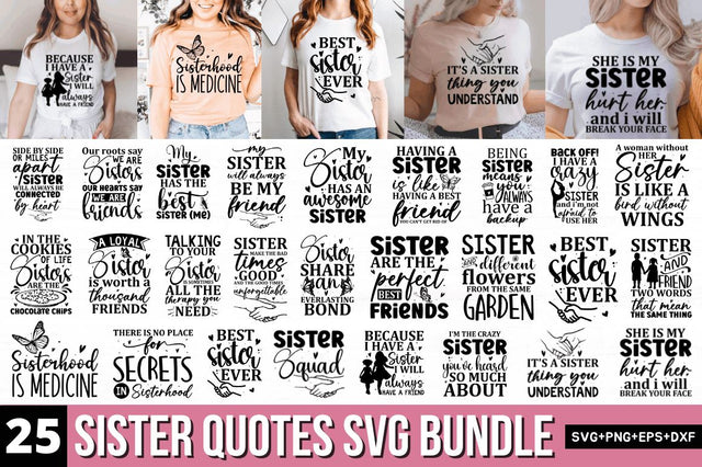 Sister Quotes SVG Bundle SVG Regulrcrative 