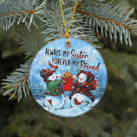 Sister Snowman Always My Sister Ornament PNG, Benelux Christmas Ornament, PNG Instant Download, Xmas Ornament Sublimation Designs Downloads Sublimation CaldwellArt 