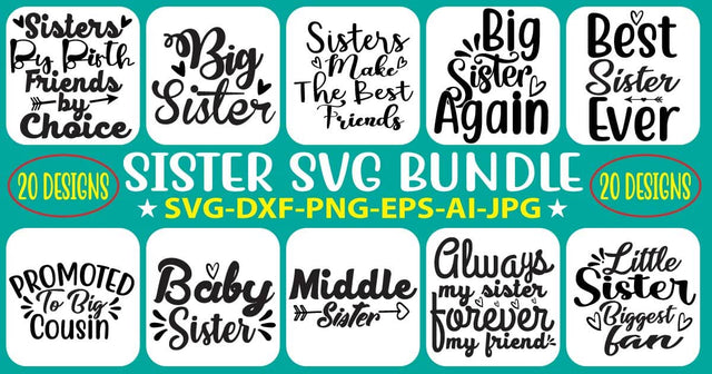 Sister SVG Bundle SVG Syaman 
