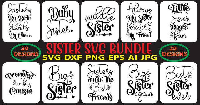 Sister SVG Bundle SVG Syaman 